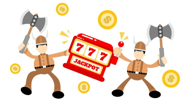 viking and casino slot game cartoon