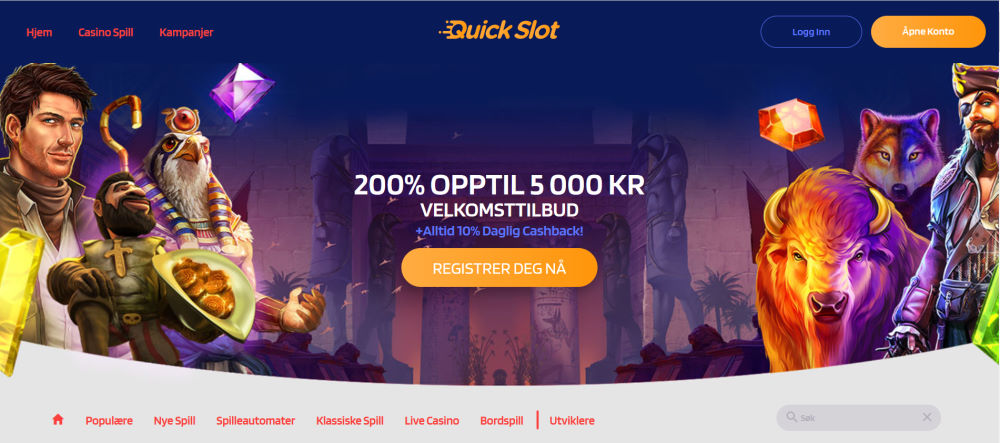 Lobby av QuickSlot Casino