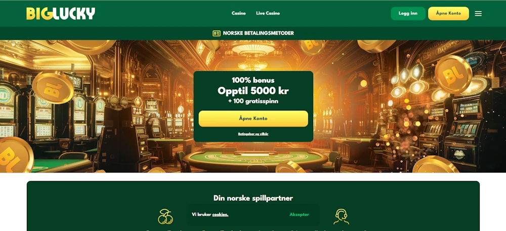 Lobby av Big Lucky Casino